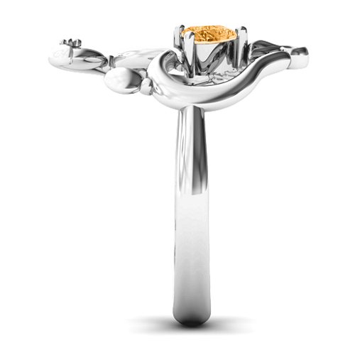 Unbreakable Bond Heart Ring – Sterling Silver with Citrine