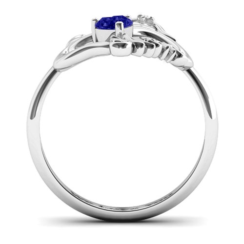 Unbreakable Bond Heart Ring – Sterling Silver with Blue Sapphire