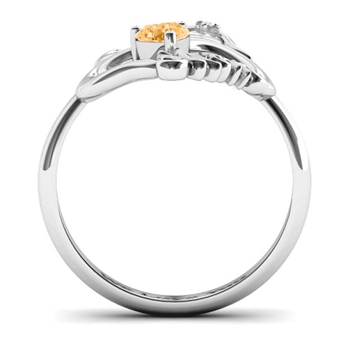Unbreakable Bond Heart Ring – Sterling Silver with Citrine