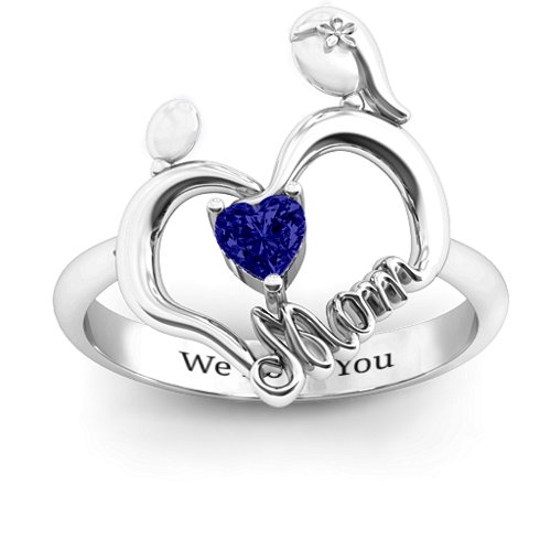 Unbreakable Bond Heart Ring – Sterling Silver with Blue Sapphire
