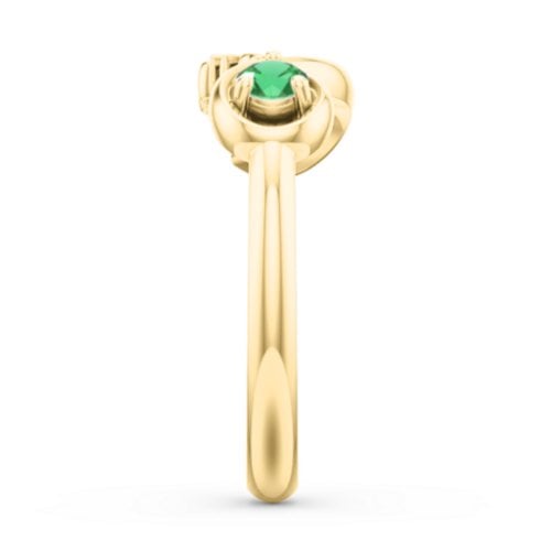 Mom's Infinity Ring – 10K Yellow Gold with Emerald