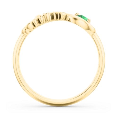 Mom's Infinity Ring – 10K Yellow Gold with Emerald