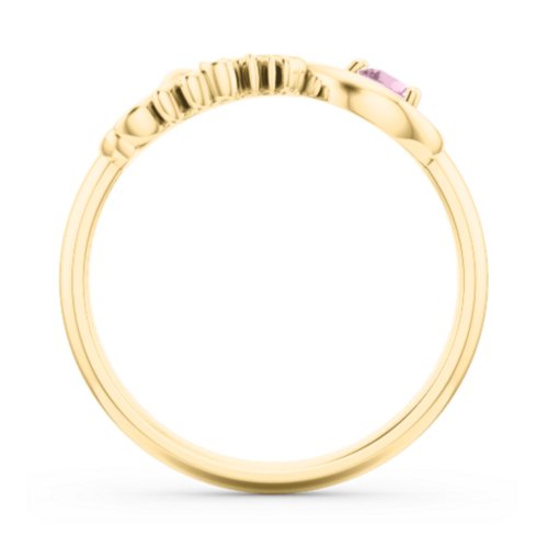 Mom's Infinity Ring – 10K Yellow Gold with Pink Tourmaline