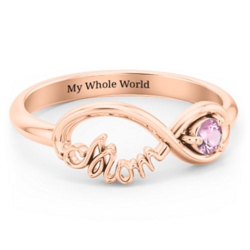Mom's Infinity Ring – 10K Rose Gold with Pink Tourmaline