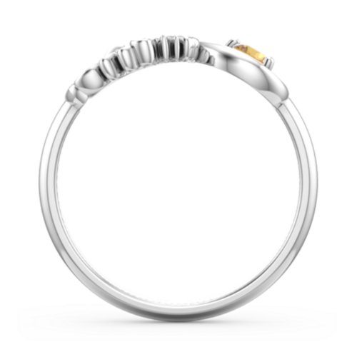 Mom's Infinity Ring – Sterling Silver with Citrine