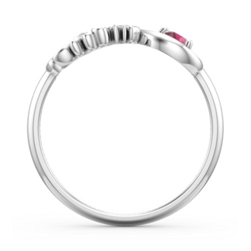 Mom's Infinity Ring – Sterling Silver with Ruby