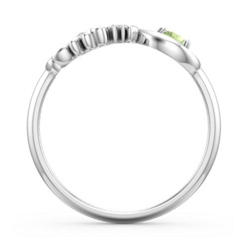 Mom's Infinity Ring – Sterling Silver with Peridot