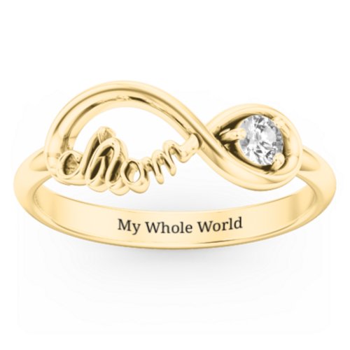 Mom's Infinity Ring – 10K Yellow Gold with Diamond