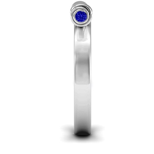 Diploma Scroll Graduation Ring – Sterling Silver with Blue Sapphire