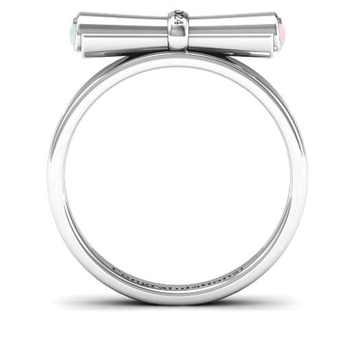 Diploma Scroll Graduation Ring – Sterling Silver with Opal
