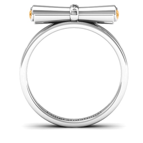 Diploma Scroll Graduation Ring – Sterling Silver with Citrine