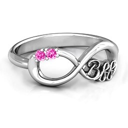 BFF Friendship Infinity Ring with 2 - 7 Stones