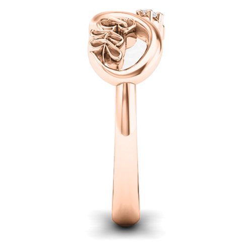 BFF Friendship Infinity Ring with 2 - 7 Stones – 10K Rose Gold with Cubic Zirconia and Blue Sapphire