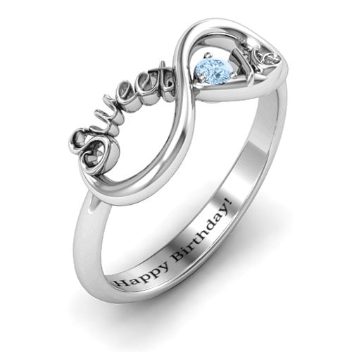 Sweet 16 with Birthstone Infinity Ring