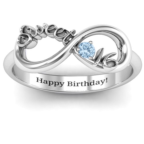 Sweet 16 with Birthstone Infinity Ring