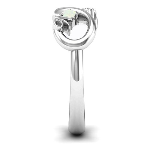 Sweet 16 with Birthstone Infinity Ring – Sterling Silver with Opal