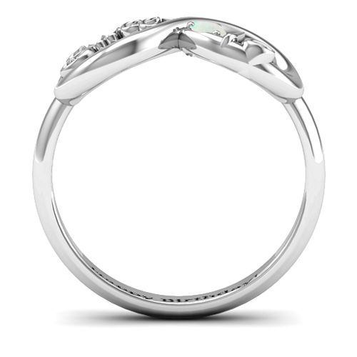 Sweet 16 with Birthstone Infinity Ring – Sterling Silver with Opal