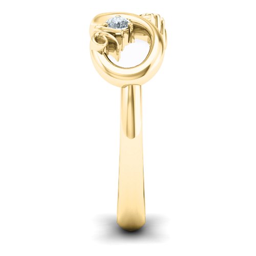 Sweet 16 with Birthstone Infinity Ring – 10K Yellow Gold with Diamond