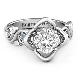 Cushion on Flowers Ring