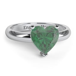 Heart Stone in a Double Gallery Setting Ring