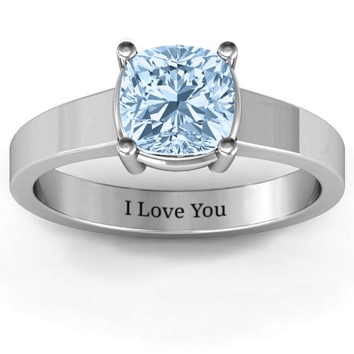 Cushion Cut Solitaire Ring