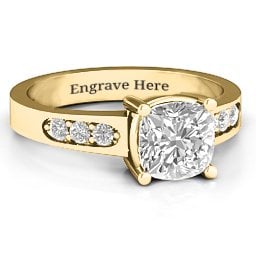 Cushion Cut Solitaire with Accents Ring
