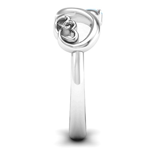 Double the Love Infinity Ring – Sterling Silver with Blue Topaz