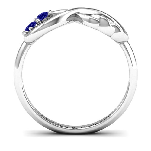 Double the Love Infinity Ring – Sterling Silver with Blue Sapphire