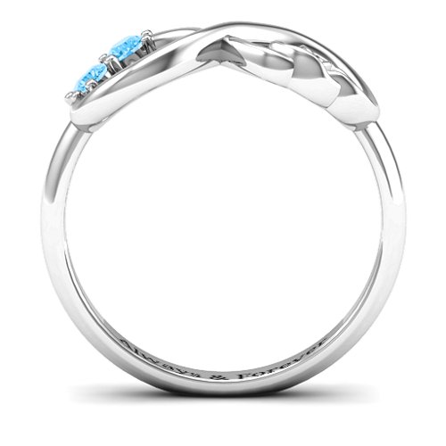 Double the Love Infinity Ring – Sterling Silver with Blue Topaz