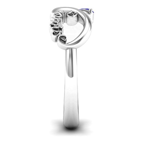 Two Stone Promise Infinity Ring – Sterling Silver with Blue Sapphire