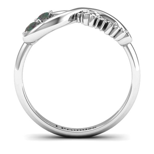 Two Stone Promise Infinity Ring – Sterling Silver with Alexandrite
