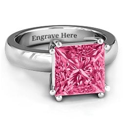 Basket Set Princess Cut Solitaire Ring