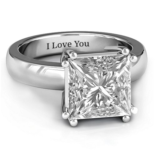 Basket Set Princess Cut Solitaire Ring