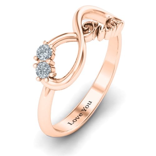 Trust Infinity Ring – 10K Rose Gold with Cubic Zirconia
