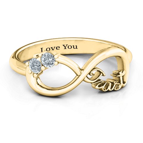 Trust Infinity Ring – 10K Yellow Gold with Cubic Zirconia