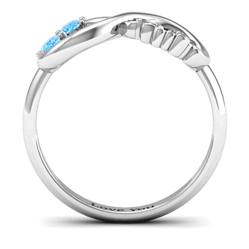 Trust Infinity Ring – Sterling Silver with Blue Topaz