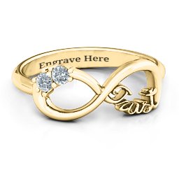 Trust Infinity Ring in 10K Solid Yellow Gold with Cubic Zirconia