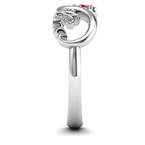 2-10 Stone Nana Infinity Ring – Sterling Silver with Ruby