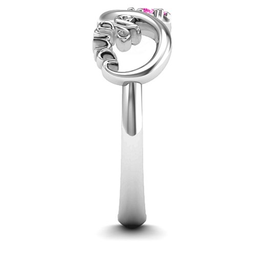 2-10 Stone Nana Infinity Ring – Sterling Silver with Pink Tourmaline