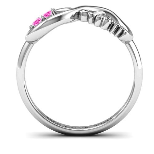 2-10 Stone Nana Infinity Ring – Sterling Silver with Pink Tourmaline