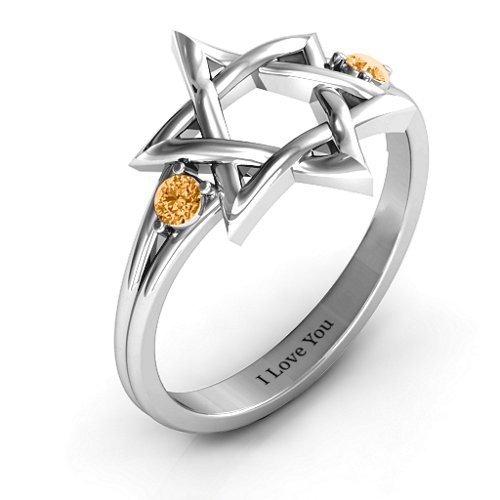 Classic Star of David Ring – Sterling Silver with Citrine