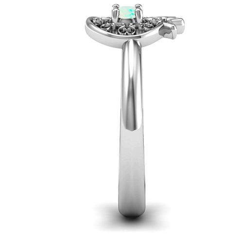 Pomegranate with Filigree Ring – Sterling Silver with Opal
