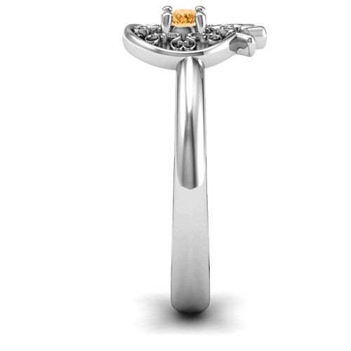 Pomegranate with Filigree Ring – Sterling Silver with Citrine