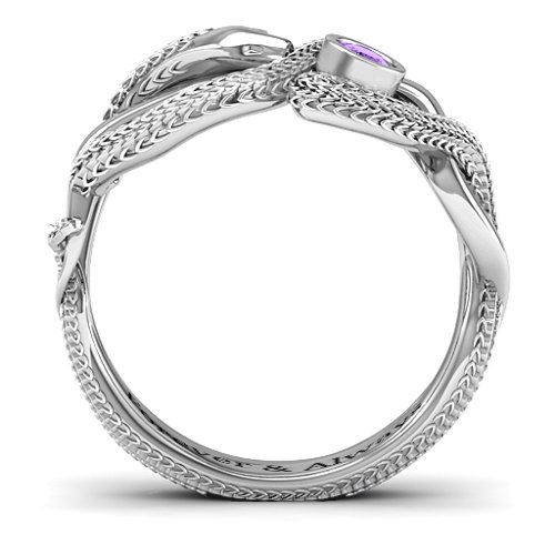 Guardian Snake Ring – Sterling Silver with Amethyst