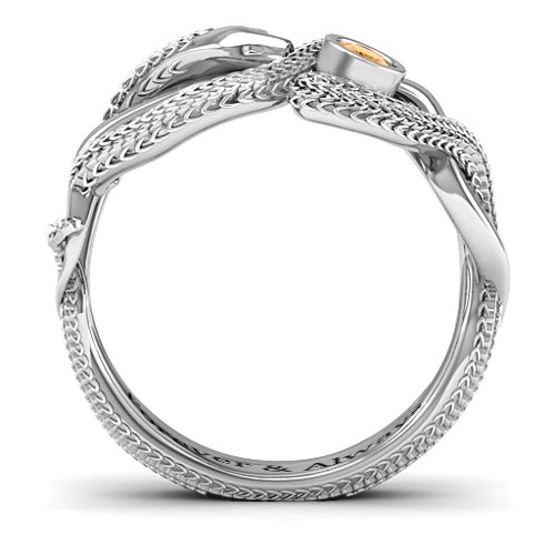Guardian Snake Ring – Sterling Silver with Citrine
