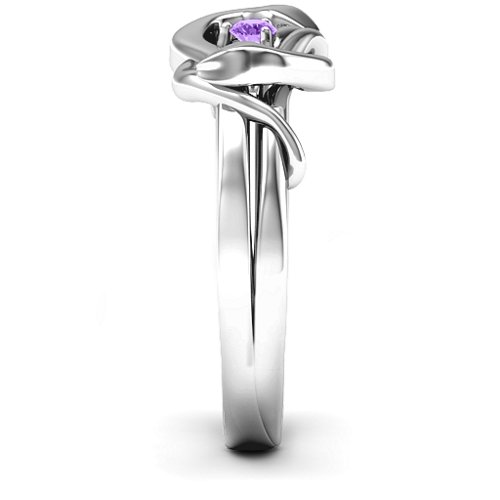 Snake Lover's Knot Ring – Sterling Silver with Amethyst