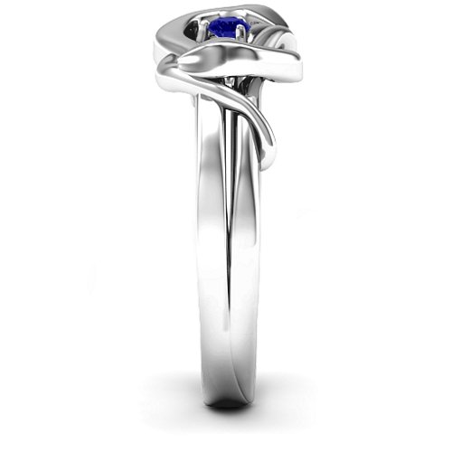 Snake Lover's Knot Ring – Sterling Silver with Blue Sapphire