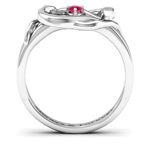 Snake Lover's Knot Ring – Sterling Silver with Ruby