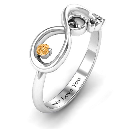 Dad Infinity Ring – Sterling Silver with Citrine