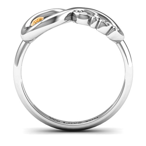 Dad Infinity Ring – Sterling Silver with Citrine